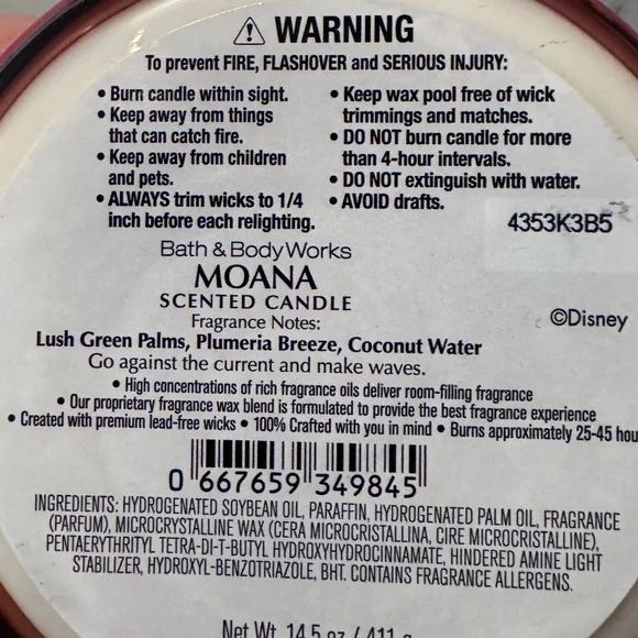 Moana Candle Bath and Body Works - Picture 3 of 3